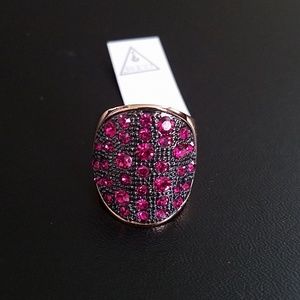NWT RARE Guess Embellished stretch ring small
